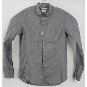 New Officina 36 Men's Small Long Sleeve Gray Lightweight Cotton Button Up Shirt